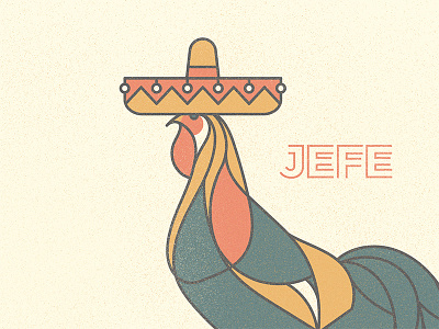 Jefe color jefe line logo rooster vintage