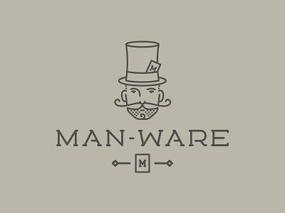 Man-Ware brand clean line logo man simple