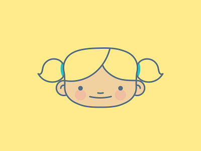 Girl child cute face girl logo play