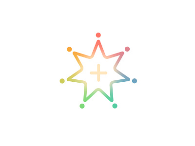 Advance bright color cross growth logo seven star