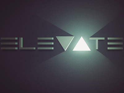 Elevate 80s arrow contrast dark elevate font glow light logo wordmark