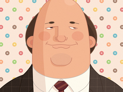 Kevin caricature character drawing illustration kevin the office vector
