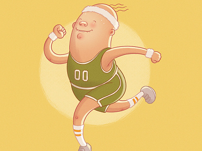 The Runner cartoon character color illustration