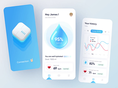 Hydration Tracking App Concept analitycs app chart dashboad design helth hydration interface tracking ui ui ux ui design water