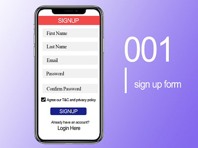 Sign Up Page daily ui 001 dailyui