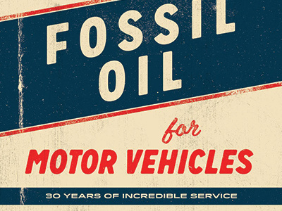 Fossil Tin Lid Design distressed fossil motor oil vehicles vintage