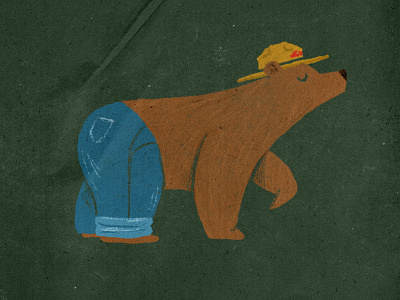smokey the bear bear brushes cartoon hand drawn illustration nature texture
