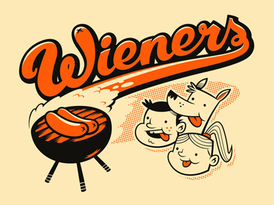 Wieners! hot dog retro type