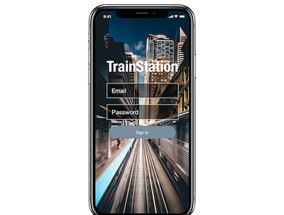 Train Station App cityscape login mobile train uiux wireframe