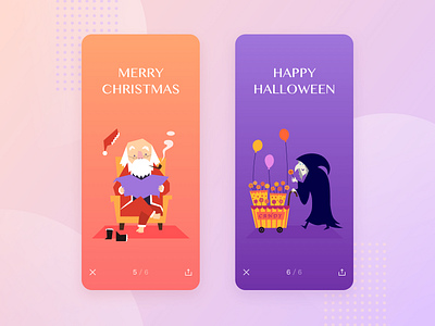Happy Holidays app design illustration