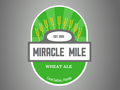 Miracle Mile Wheat Ale beer biltmore bottle coral gables label miami palm tree street sign sullivan wheat