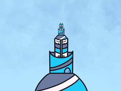 Da Towah! blue design illustration procreate procreate app toon tower