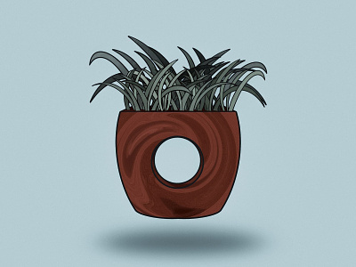 Zen Plant Illustration design illustration leaves minimal plant planter plants pot potted plant procreate procreate app