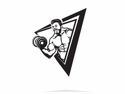 MUSCLE MAN 3d block box business button click concept design element icon illustration internet isolated sign success tag text web white word