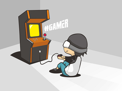 Gamer is playing ding dong illustration vector