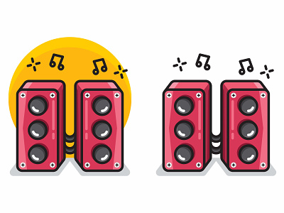 Sound system colored icon vector