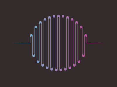 music sound wave circle shape with purple and blue gradient