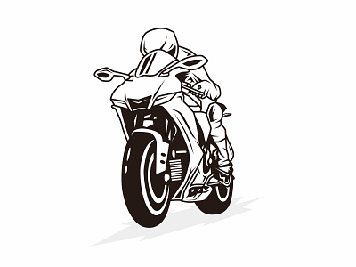 Motosport sportbike silhouette with black color bike biker helmet illustration logo moto motocross motor motorbike motorcycle motosport race ride rider sign speed sport transportation vector vehicle