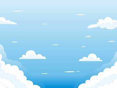 clean blue sky with white cloud illustration background vector