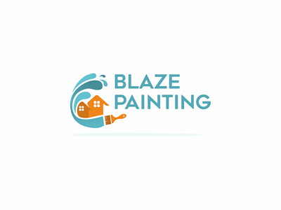 Blaze Painting Logo color design home house logo spash