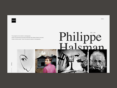 Concept page of photographer from Magnum agency bio concept design gallery main page personality photographer