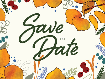 Save the Date branding illustration lettering savethedate typography wedding