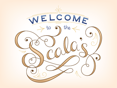 Welcome to the Scala's calligraphy handlettering illustrator vector welcome
