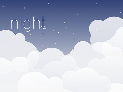 Night clouds gradients illustration night stars