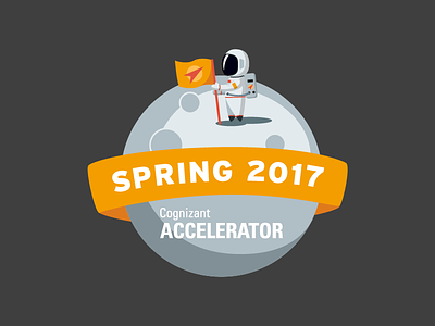 Spring 2017 astronaut illustration moon space sticker vector