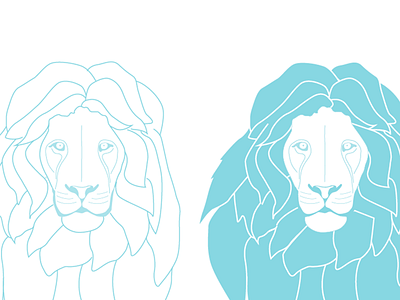2 Lions illustration lion sketch