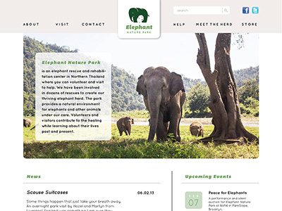 Elephant Nature Park design interaction re design website