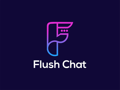 Flush Chat chat chat logo design dribbble f chat f chat logo f letter logo f logo flush flush chat flush chat logo icon identity illustration logo logo design logodesign logotype message logo ui