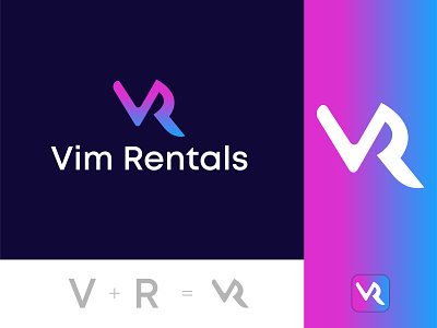 Vim Rentals Logo Design - VR Letter Logo
