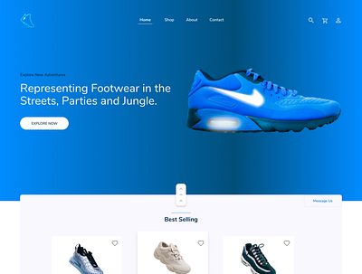 Footwear Home Page creative dailyui design homepage uiux webdesign