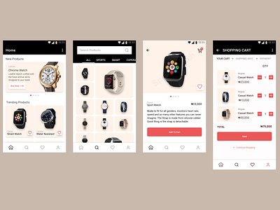 Wrist Watch Ecommerce App app app design branding creative dailyui design illustration mobile mobile app uiux