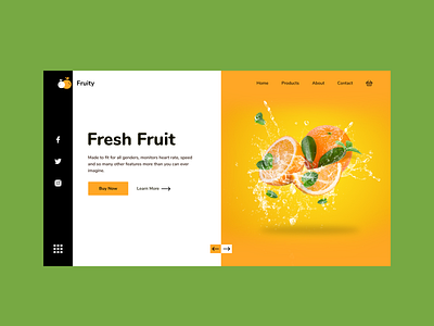 Premium Fruits Web Landing Page app branding creative dailyui design drawing homepage illustration uiux vector