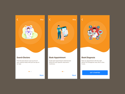 Medical App Onboarding Pages app app design branding creative dailyui design drawing illustration mobile app uiux