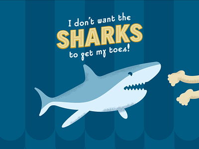 Sharks! graphic design illustration illustrator kid illustration typography vector vector art
