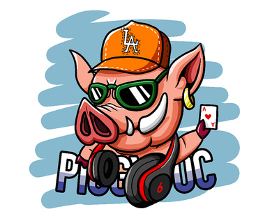 Rapper Piggy illustration