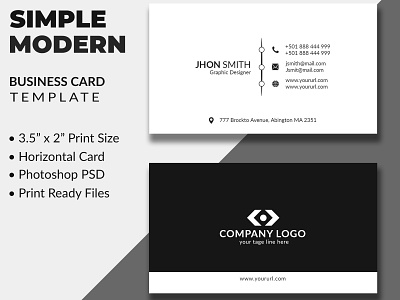 Simple Business Card agency anchors brand identity branding business business card business card design businesscard card clean colorful company corporate creative design flat illustration logo minimal vector