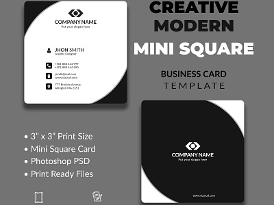 17 Mini Square agency brand identity branding business card business card design card clean corporate creative design flat logo mini square minimal square squarespace