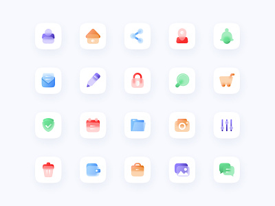 (Free Download) Glassmorphism Style Icons