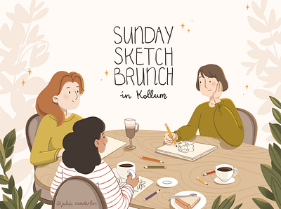Sunday Sketch Brunch Poster – September app illustration illustration poster social media web illustration