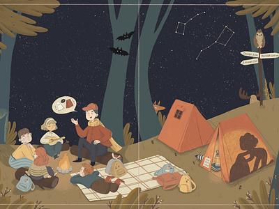 Campfire Stories 2d illustration childrens magazine full page full page illustration illustration kidlit kidlitart magazine procreate