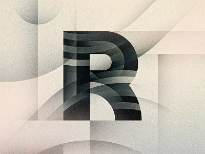R 36daysoftype art deco drop cap goodtype illustration illustrator letter lettering noir texture type typography vector