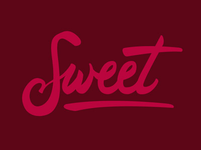 Sweet brush pen hand lettering lettering red script sweet type vector wip