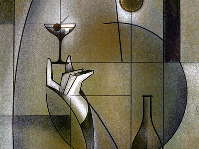 martini sketch alcohol art deco bartending booze cocktail cubist glass illustration liquor martini procreate sketch texture wip