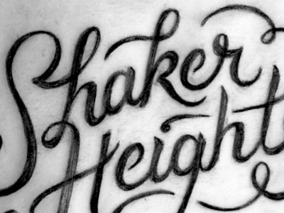 Shaker Heights WIP cleveland custom type hand lettering ohio script type typography wip