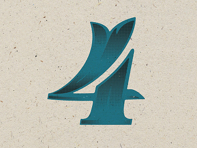 4 4 four lettering number numeral typography