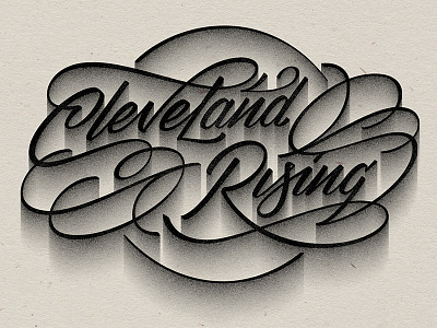 Cleveland Rising cleveland illustrator lettering ohio script texture type typography vector
